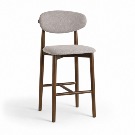 Taburete de bar 'Milo' - Nogal/Gris