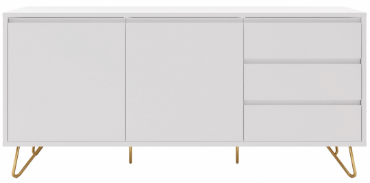 Aparador 'Elle' - Blanco/Latón