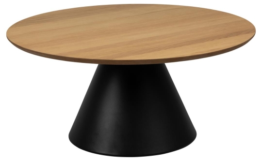 Mesa de café 'Soli' 85cm - Natural/Negro