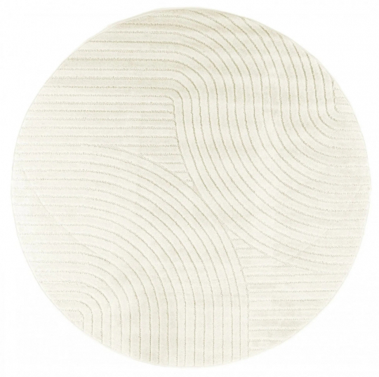 Alfombra redonda 'Devon' - Crema