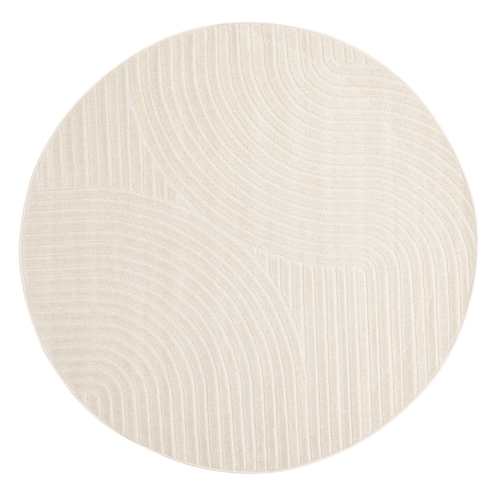 Alfombra redonda 'Devon' - Crema