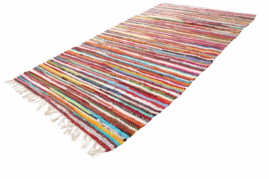 Alfombra de trapo 'Happy' - Multicolorv