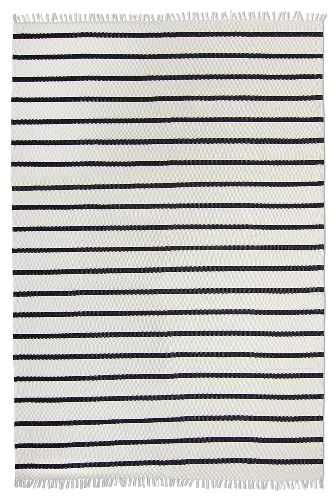 Alfombra de algodón 'Helle' - Blanco/Negro