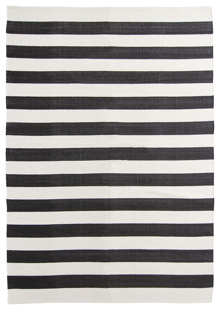 Alfombra de algodón 'Nilo' - Blanco/Negro