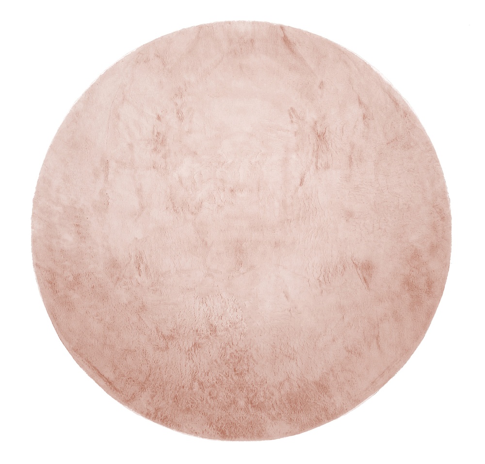 Alfombra redonda 'Aranga Super Soft Fur' - Rosa