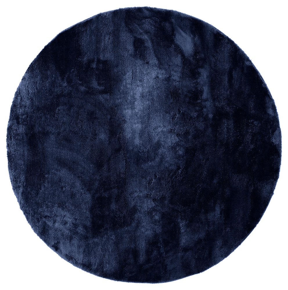 Alfombra redonda 'Aranga Super Soft' - Azul oscuro