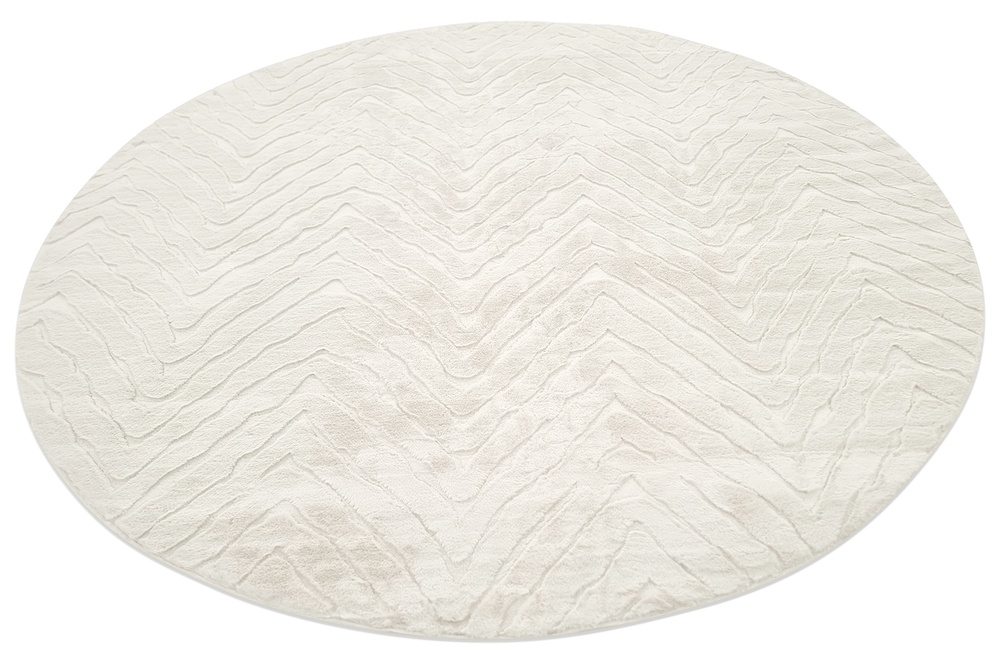 Alfombra redonda 'Wren' - Blanco