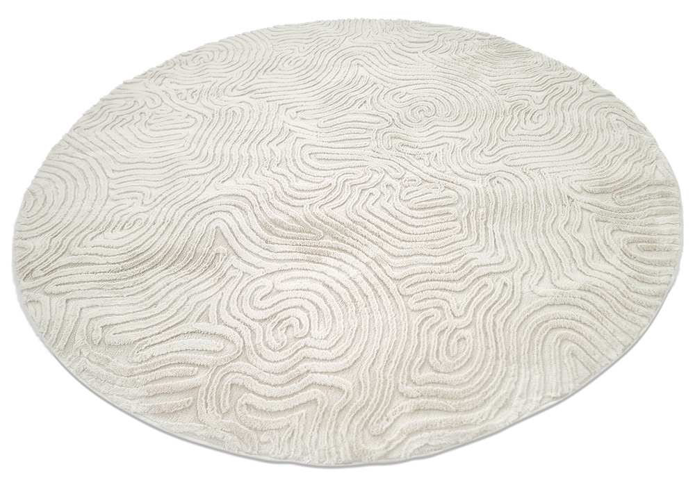 Alfombra redonda 'Amora' - Blanco