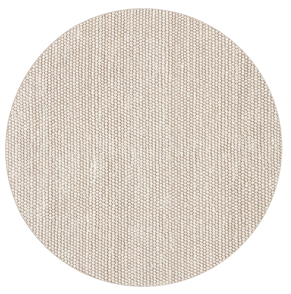 Alfombra redonda 'Avafors' - Beige