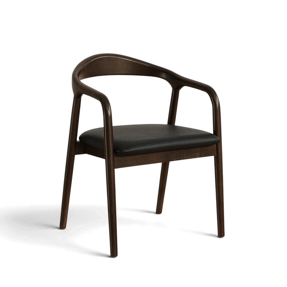 Silla con brazos 'Aspa' - Marrón oscuro