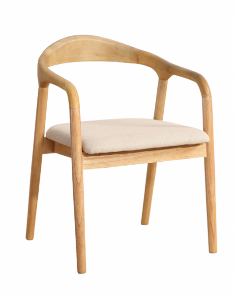 Silla con brazos 'Aspa' - Natural/beige