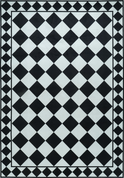 Alfombra 'Crestina' - Negro/Blanco