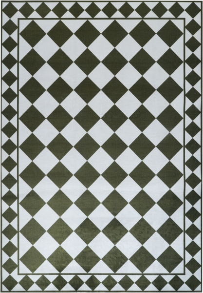 Alfombra 'Crestina' - Verde/Blanco