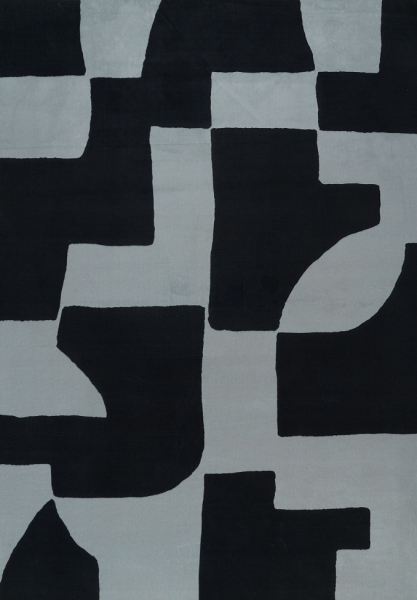 Alfombra 'Velenna' - Negro/Gris