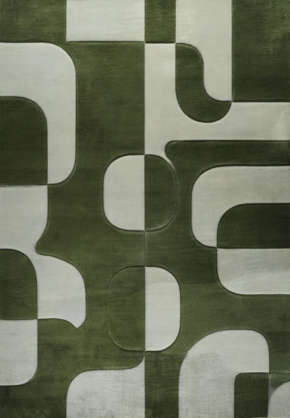 Alfombra 'Merano' - Verde/Beige