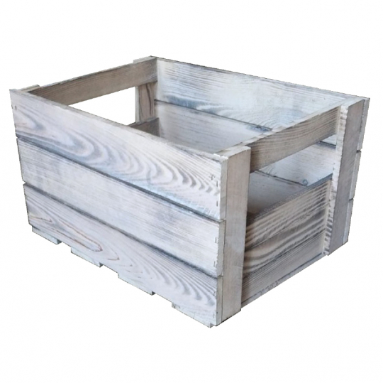Caja de madera 'Lera' - Blanca/Madera
