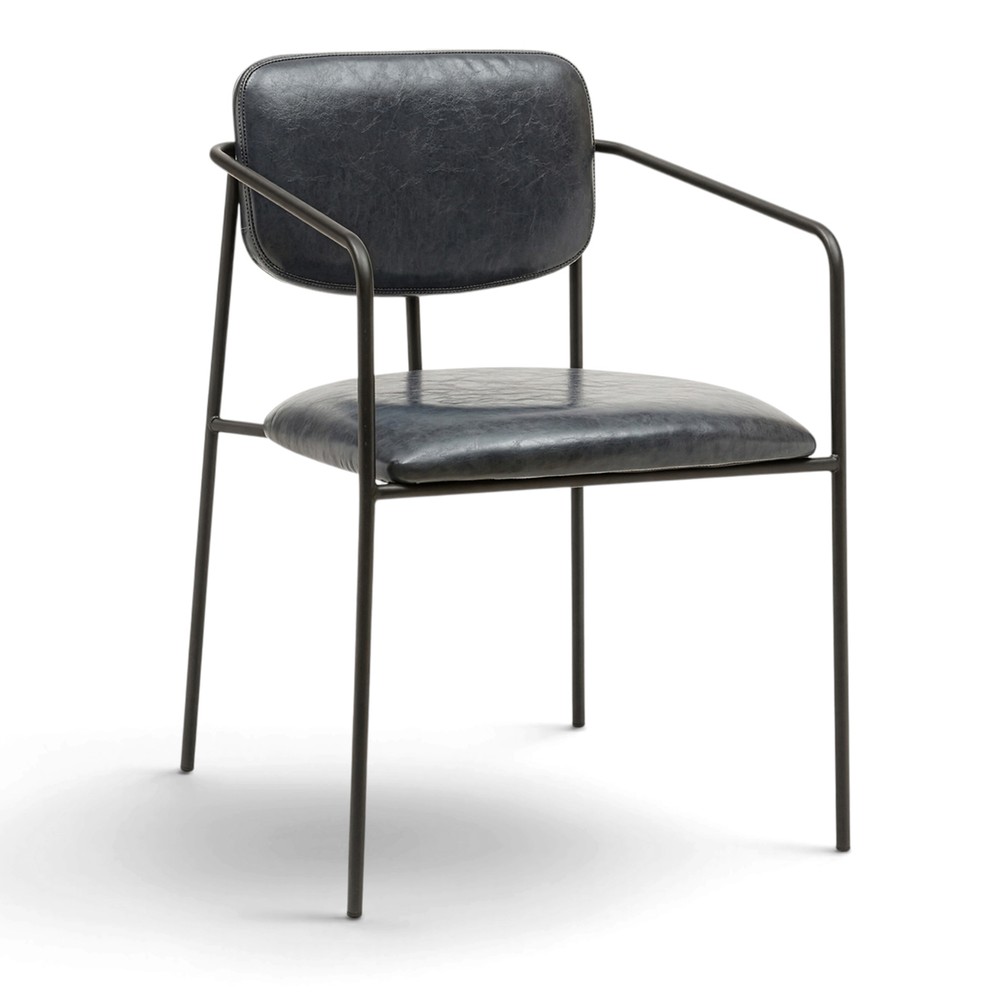 Silla con brazos 'Ebba' - Gris oscuro