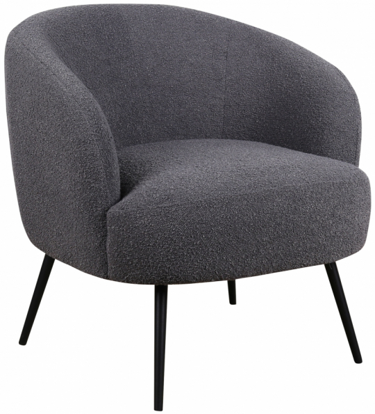 Sillón 'Capri' - Gris oscuro/Bouclé