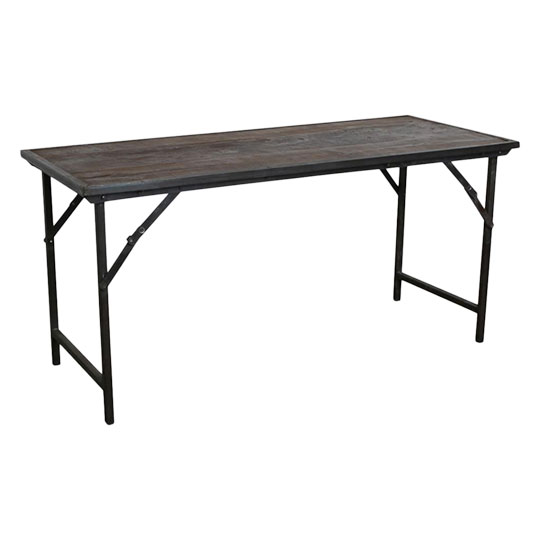 Mesa de comedor 'Factory' 153x62cm - Marrón/Negro