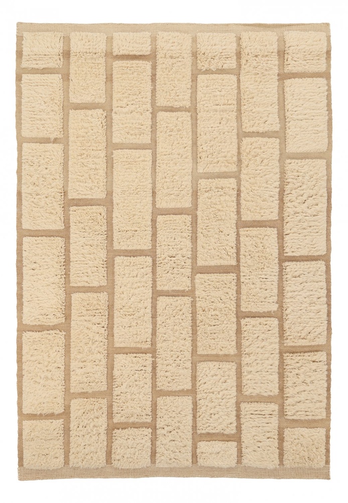 Alfombra Tipo Rya 'Lana tejida a mano Leknes' - Beige