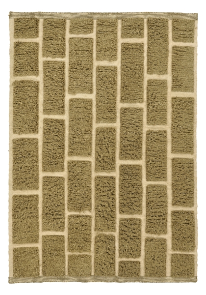 Alfombra Tipo Rya 'Lana tejida a mano Leknes' - Verde