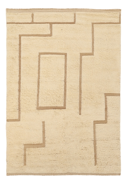 Alfombra Tipo Rya 'Lana tejida a mano Kiberg' - Blanco