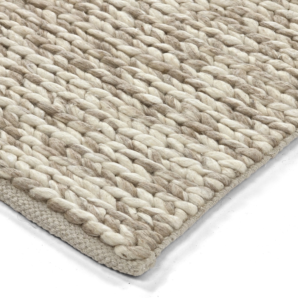 Alfombra de lana 'Talvia Braided Wool' - Natural