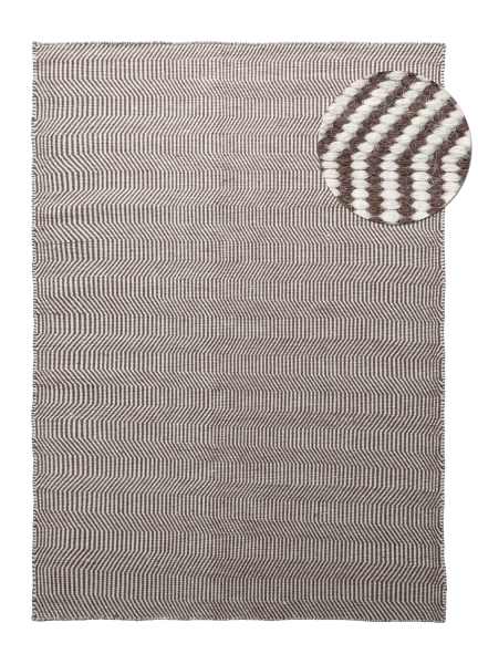 Alfombra de lana 'Larkana' - Marrón/blanco