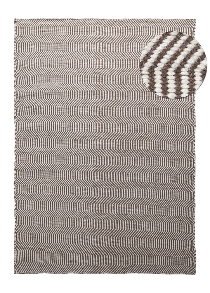 Alfombra de lana 'Larkana' - Marrón/blanco