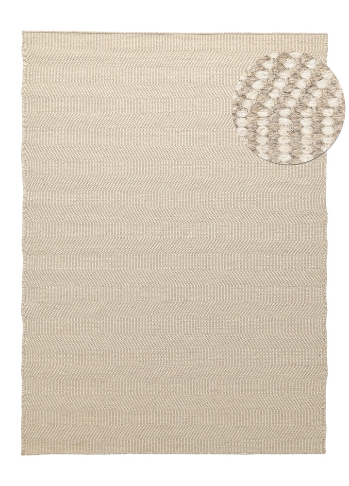 Alfombra de lana 'Larkana' - Beige/blanco