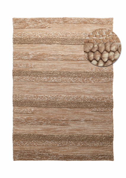 Alfombra de lana 'Almaty' - Marrón claro