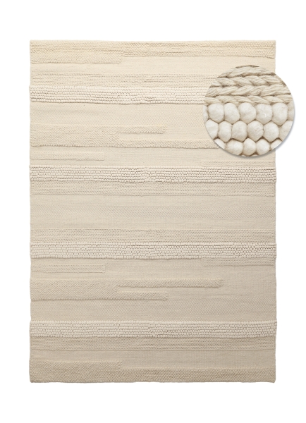 Alfombra de lana 'Almaty' - Blanca