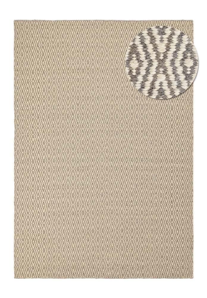 Alfombra de lana 'Monastir' - Gris/blanco