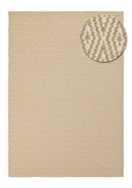 Alfombra de lana 'Monastir' - Beige/blanco