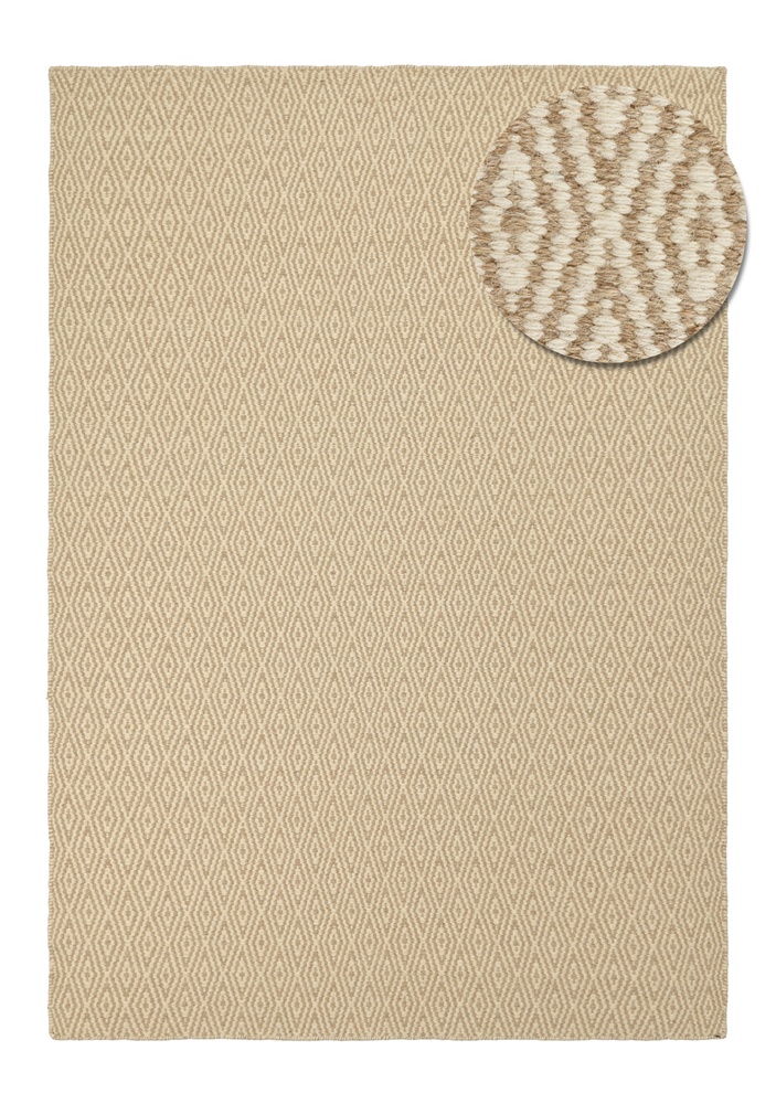 Alfombra de lana 'Monastir' - Beige/blanco
