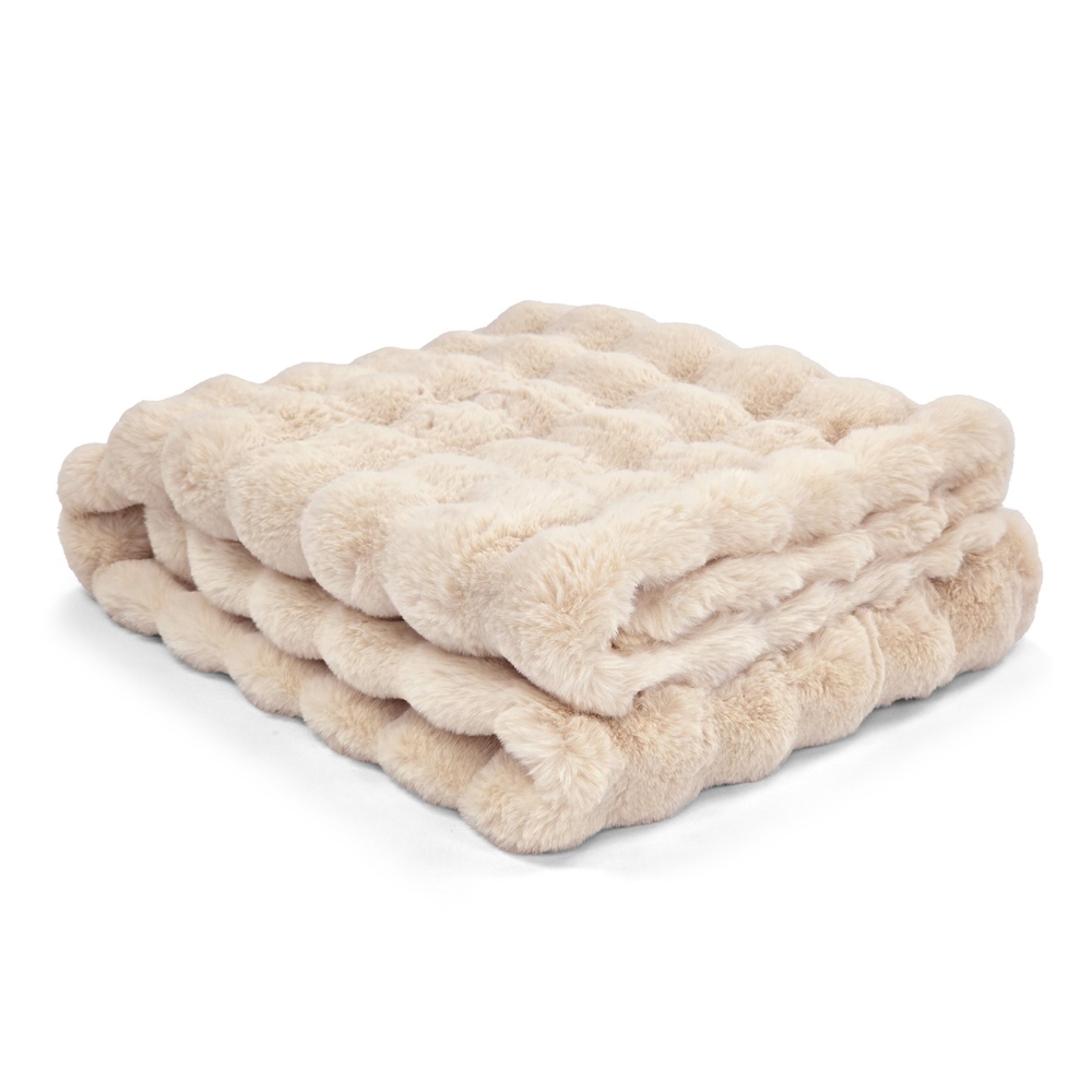 Manta 'Aranga Bubble Throw' 130x170cm - Beige