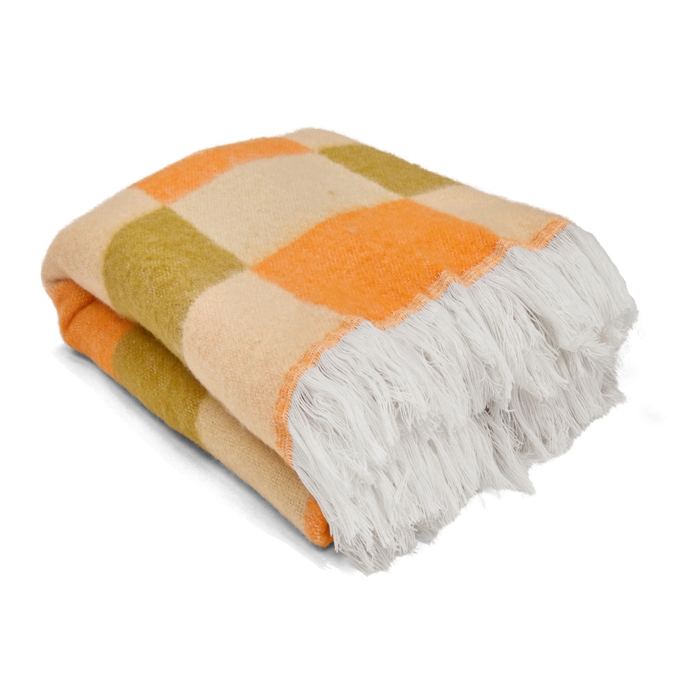 Cuadros 'Audrey Check' 130 x 170 cm - Beige/amarillo/naranja