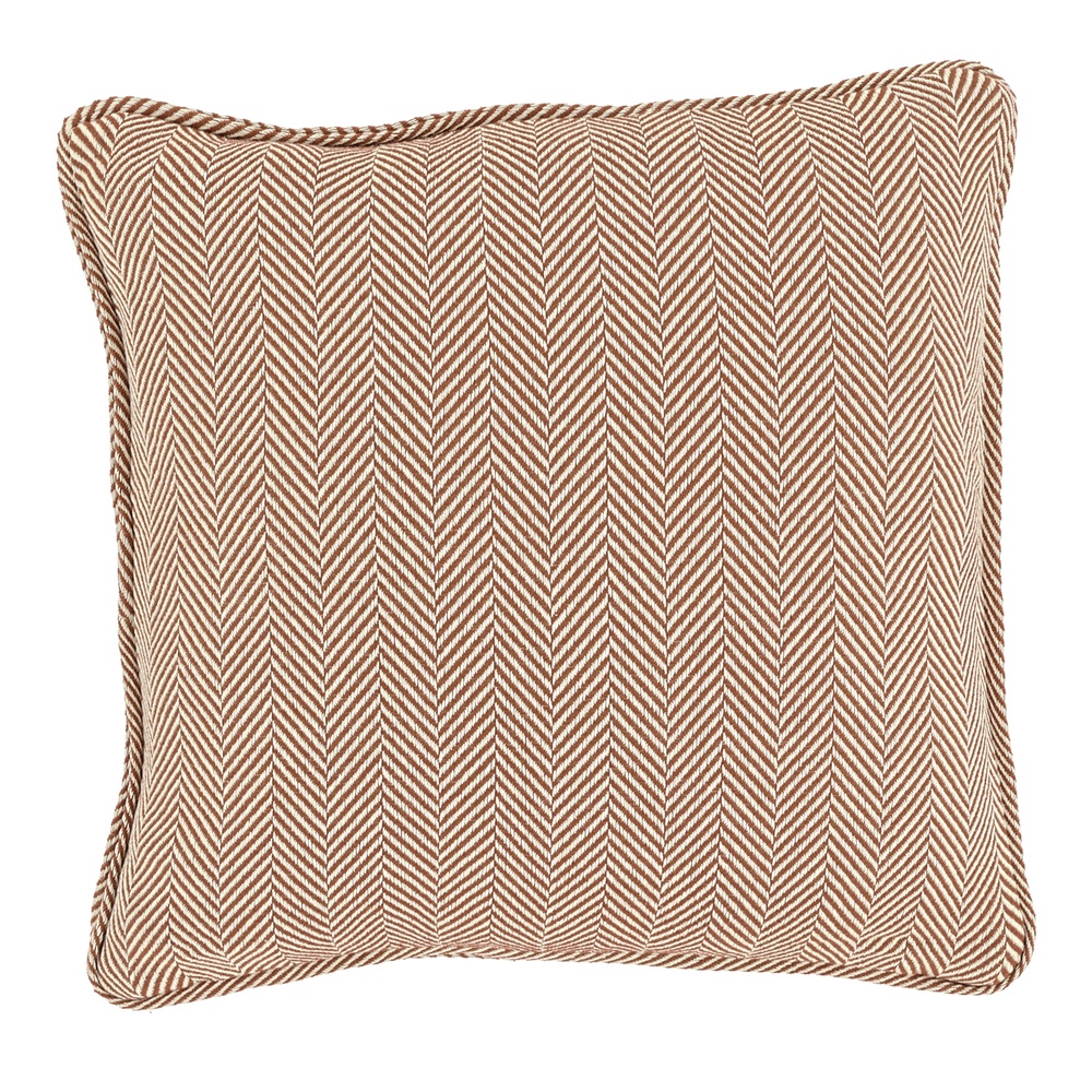 Funda de cojín 'Denisa Fishbone' 45x45cm - Marrón/blanco