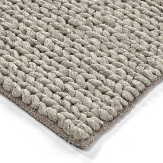 Alfombra de lana 'Talvia Braided Wool' - Gris