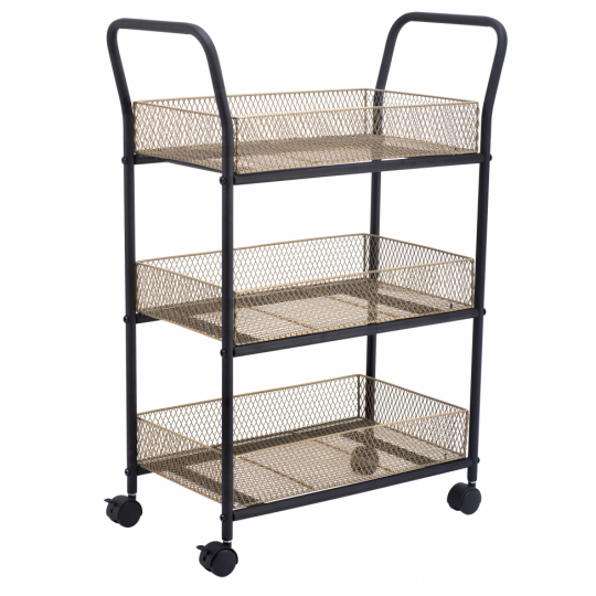 Carro de cocina 'Nät' - Negro/Madera