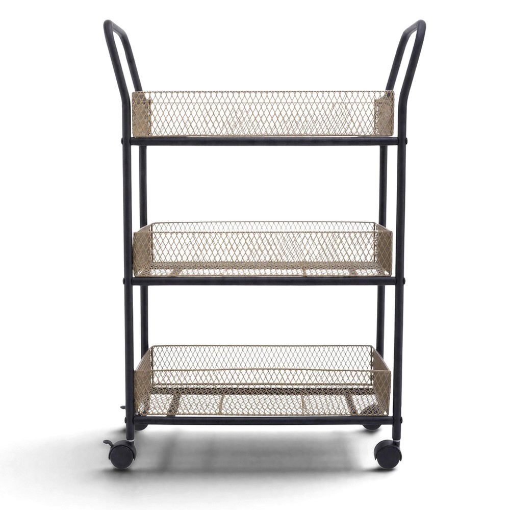 Carro de cocina 'N&auml;t' - Negro/Madera