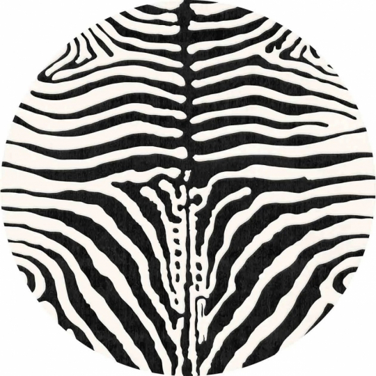 Alfombra redonda 'Zebra' 290cm - Negro/Blanco