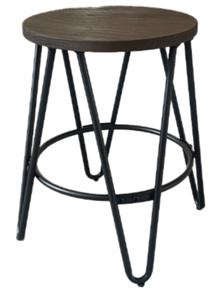 Taburete 'Rustic' 45cm - Madera/Acero