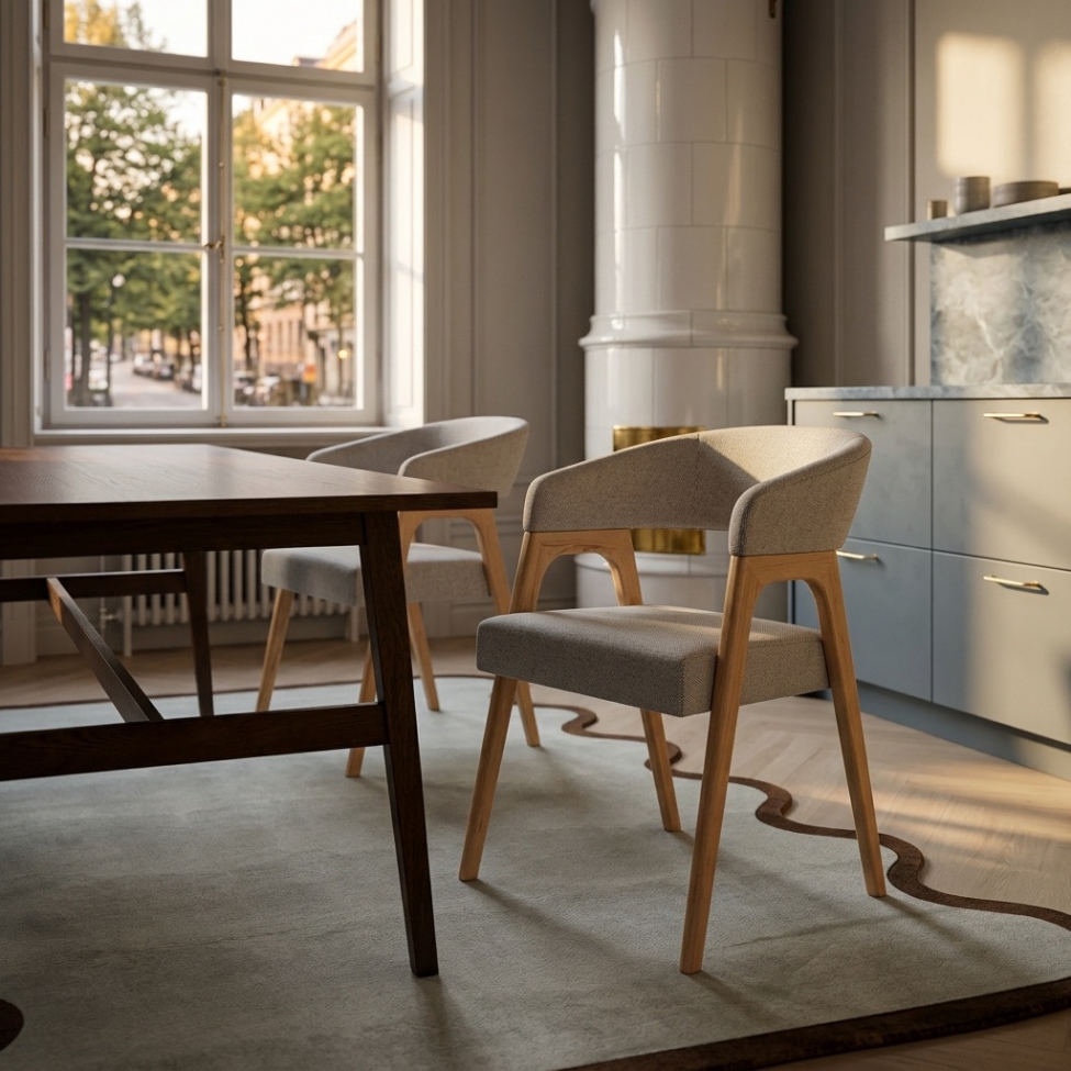 Silla 'Alba' - Natural/Gris