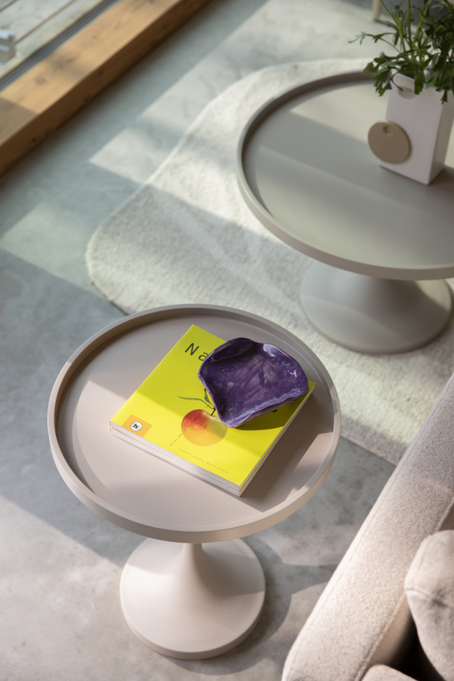 Mesa auxiliar 'Jason' Ø46 cm - Beige