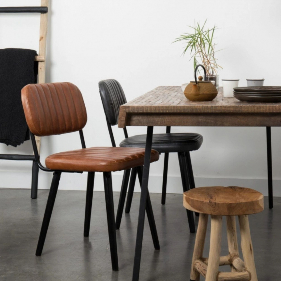 Silla 'Jake' - Vintage/Marr&oacute;n