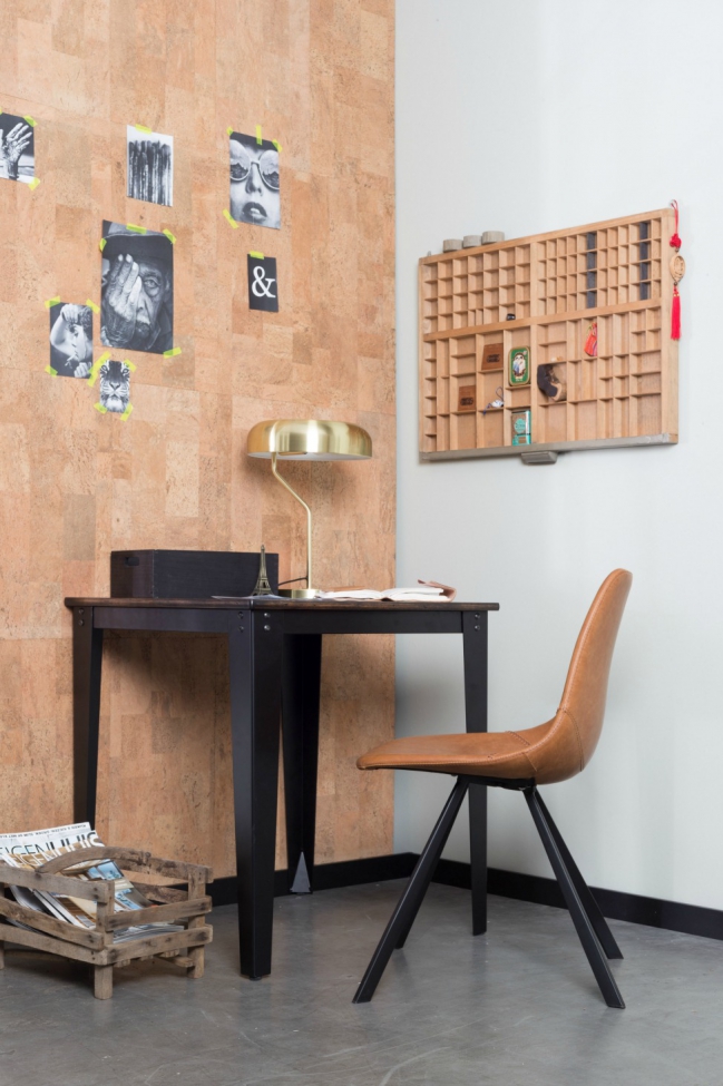 Silla 'Franky' - Coñac/Acero