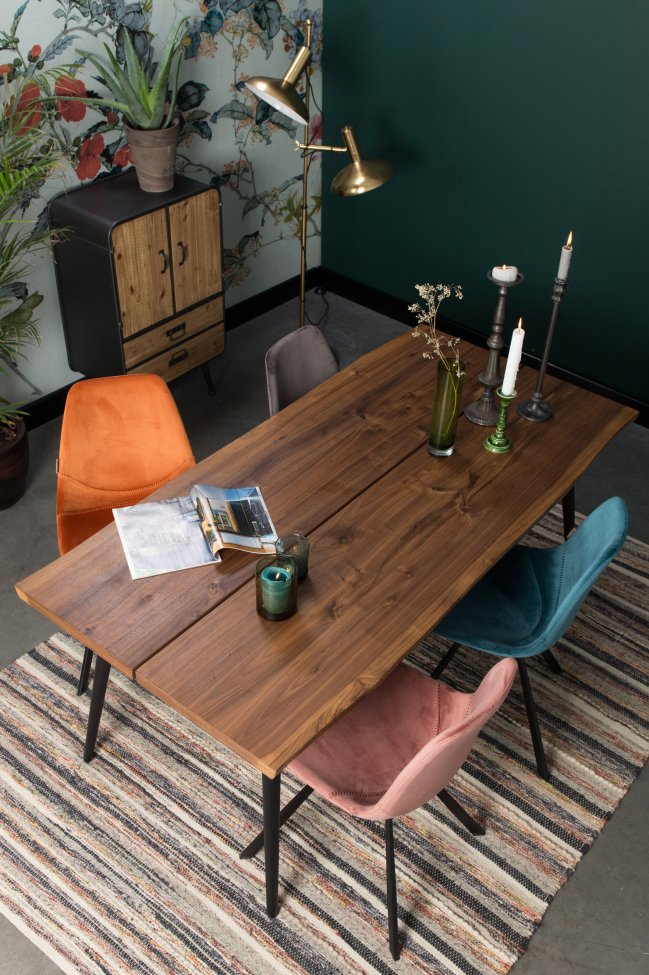 Silla 'Franky' - Terciopelo/Petróleo