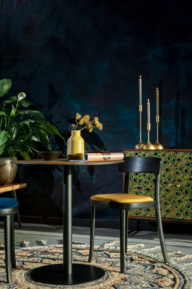 Silla 'Brandon' - Negro/Ocre