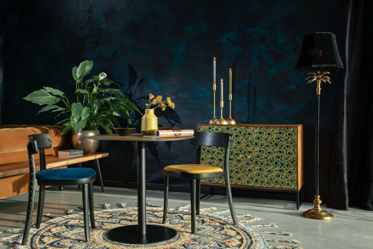 Silla 'Brandon' - Negro/Ocre